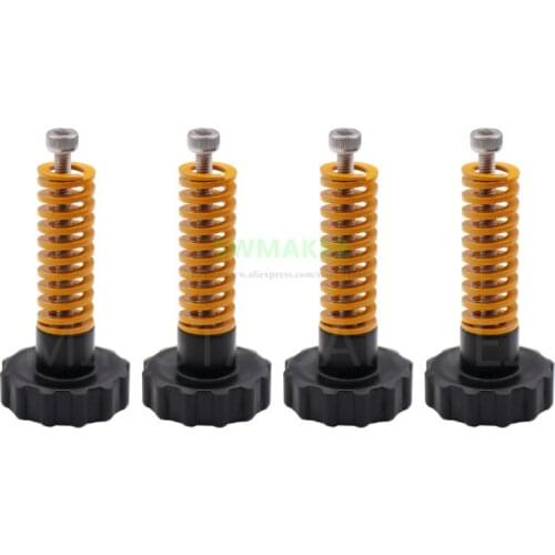 4pcs leveling spring screw nut Kit M3x45mm Screw + Injection Tuning Component Spring Hand nut for 3D Printer heated bed