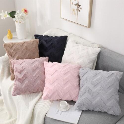 45x45cm INS Rabbit Fur Wave Pattern Pillowcase Throw Pillow Cases Cushion Covers For Sofa Seat Chair Car Living Room Home Decor