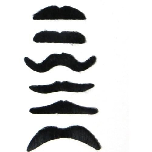 6pcs/lot Costume Party Fake Mustache Funny Fake Beard Whisker Halloween