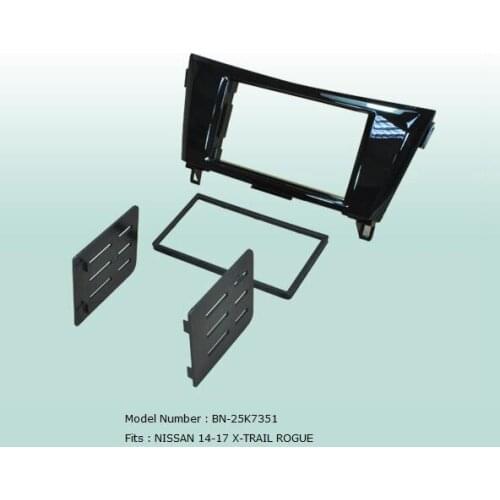 Car Fascias Double Din Radio Audio Panel Frame Dash Kit For Nissan X-Trail Rogue Qashqai 2014 2015 2016 2017