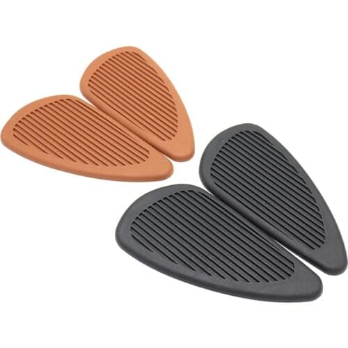 Black Brown Motorcycle Rubber Vintage Gas Tank Knee Pads Side Panel Traction Pad Sticker For Harley Cafe Racer Classic Universal