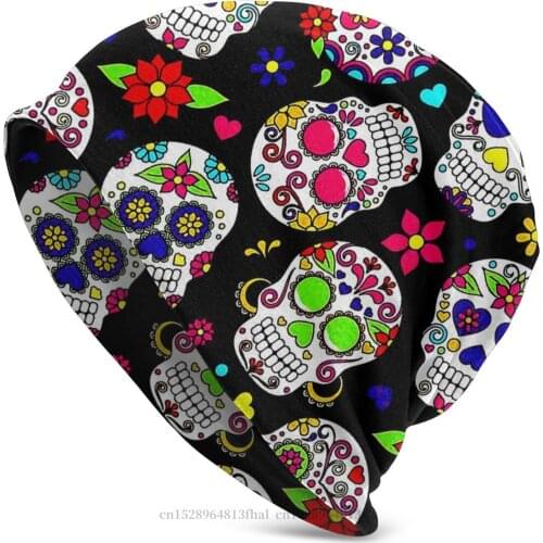 Day of the Dead Mexican Holiday Skullies Beanies Caps Sugar Skull Flower Knitting Hat Warm Bonnet Hats Men Womens Hip Hop Cap