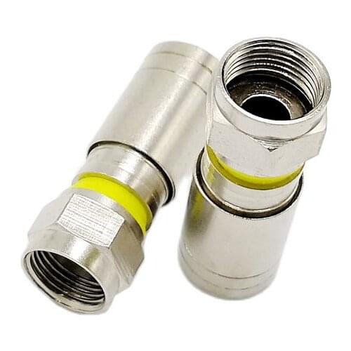 10pcs F Connector RG6 TV RF Coaxial Compression Fitting Coax O-Ring F Connector RG6 Coax CATV F Connector