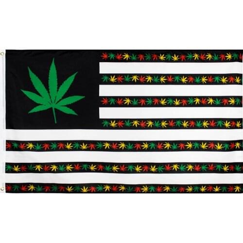 60X90CM/90X150cm/120X180CM weed usa Flag For Bar Party Music Festival Tattoo Shop