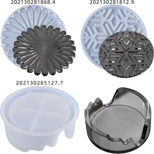 Mandala Coaster Molds with Coaster Storage Box Mold Kit Epoxy Resin Molds for Resin Cups Mats Home Decoration Resin Crafts