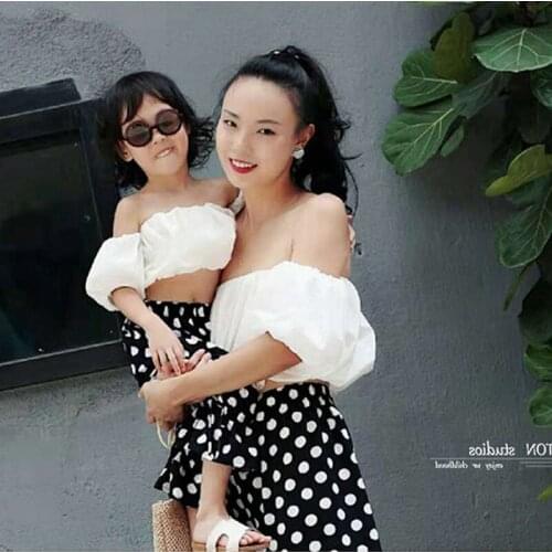 2020 Baby Girl Summer Clothing Set White Shoulderless Tops Shirts+dot Pants Kids 2pcs Casual Suits Children Clothes