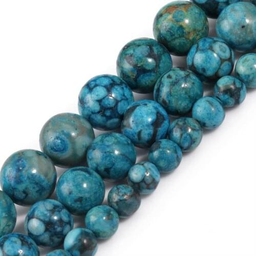 Natural Stone Blue MaiFan Stone Round Beads For Jewelry Making Handmade Diy Necklace Bracelet 6 8 10 mm 15 Inches Wholesale