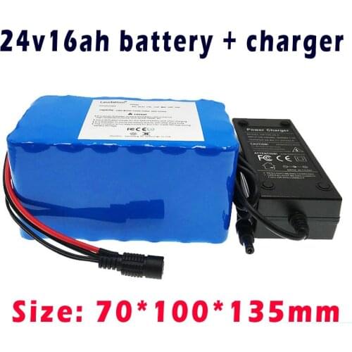 Lithium Ion 24V, 7S,5P,16ah/16000mah 18650 Battery Pack for Electric Bicycle,Wheelchair Electric Kit 250W, 350W with Charger BMS