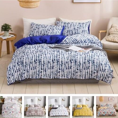Fashion 2 or 3pcs Bedding Set Simple style Duvet Cover Sets with Zipper Closure 1 Quilt Cover + 1/2 Pillowcases US/EU/AU Size