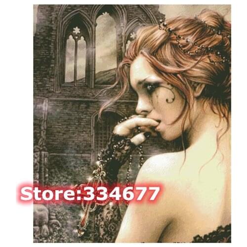 Waiting Woman Girl selfhood Sewing kit Top Quality Embroidery Needlework 14CT Unprinted Art Cross Stitch Kits DIY Handmade Decor