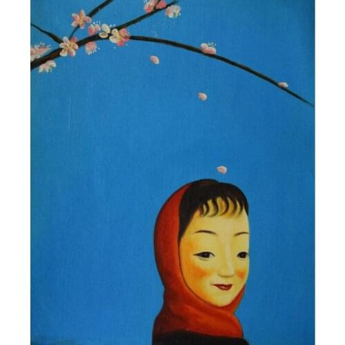 Hand painted Canvas oil paintings Contemporary art painting Modern home decor wall art picture Liuye little girl #7