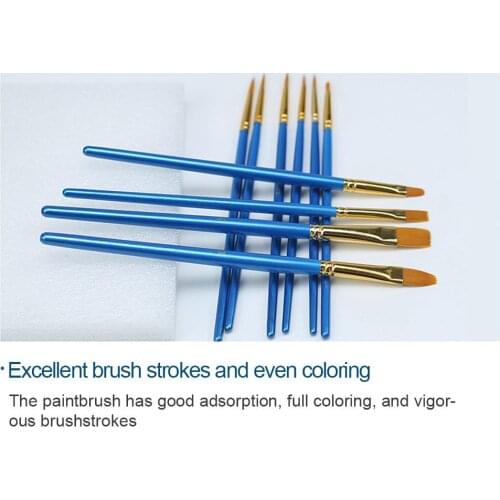 Blue Drawing Brushes Nail Student Cute Painting Brushes Art Brushes School Universal