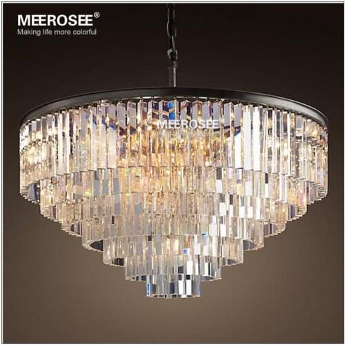Modern Crystal Chandelier Lighting Elegant K9 Crystal Smoky Gray Crystal Suspension Lamparas for Cafe Restaurant Hotel Lighting