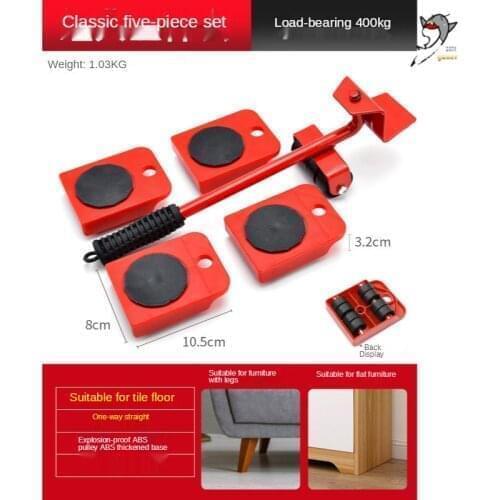 Heavy Duty Furniture Lifter Transport Tool Furniture Mover set 4 Move Roller 1 Wheel Bar for Lifting Moving Furniture Helper