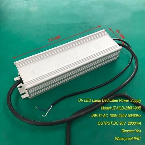 2.8A 250W IP67 waterproof Constant current source for UV LED module gel curing lamps INPUT AC 100V-240V OUTPUT DC 90V 2800 mA