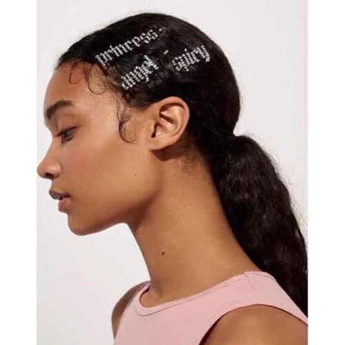 2020 Newest Clear Crystal ZA Hairpin Women Luxury Letter Hair Clips Brand Jewelry Girl Rhinestone Hairpins ZA Barrettes Headwear