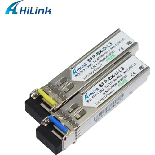 1000BASE-BX 1.25G BiDi SFP 3km/20km 1310nm/1550nm WDM SFP LC/SC Optional