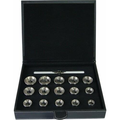 15 Sizes S/S Watch Back Case Opener Die For Breit Removal Tool Set/Kit mm