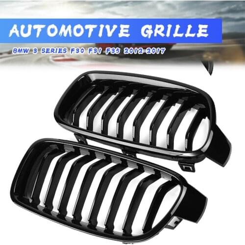 2PCS Gloss Black Front Kidney Grille Racing Grills For BMW 3 Series F30 F31 F35 F80 2012 2013 2014 2015-2018