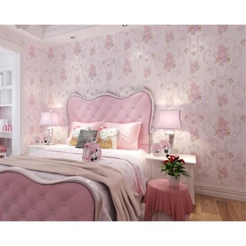 Beibehang Nonwovens Pastoral 3d Wallpaper Stereo Flower Engraving Bronzing Bedroom Background Walls papel de parede wall paper