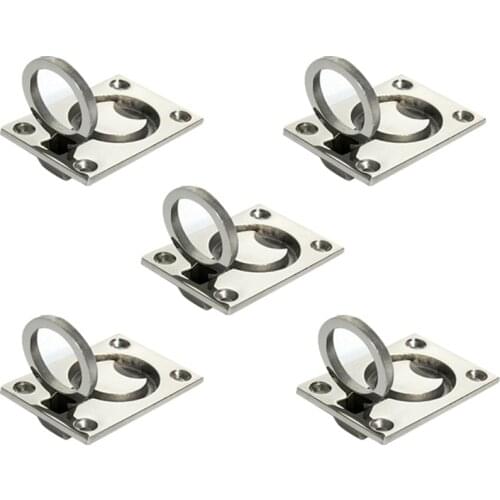 5Pcs Boat Floor Latch Stainless Steel Ring Pull Handle Marine Lifting Handle for Boat Dinghy Yacht Etc Marine