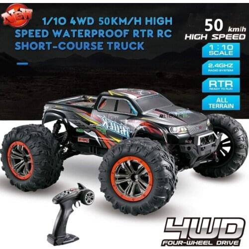 50KM/H High Speed 1:10 Remote Control Off-Road Truck 2.4G Radio Control 4WD Metal Shocks 45 Degree Climbing Ability RC Model Toy