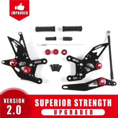 Arashi CNC Adjustable Footrests For YAMAHA YZF R1 2009-2014 Foot Pegs Rider Rearset Footrest Rest 2010 2011 2012 2013 Aluminum