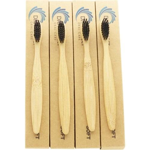 DR.PERFECT 50PCS/lot Child Black Bristle Bamboo Toothbrush Eco friendly Wooden Bamboo Toothbrush Oral Care Black Head