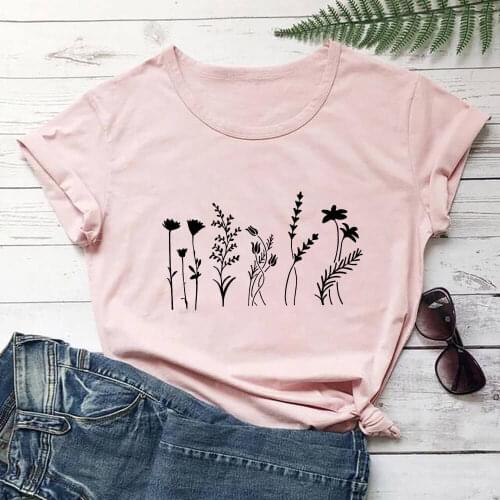 Wildflower Shirt New Arrival Women Funny Casual 100%Cotton T Shirt Flower Shirt Nature Shirts Gift for Nature Lover