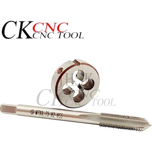 HSS Machine M7 X 0.5mm thread Tap and 1pc M7 X 0.5mm Die Threading set Metric HSS Right Tools M7*0.5