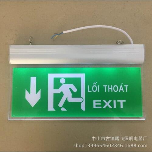 Customize pattern Buyer provides text fire emergency light Safety exit Indicator light Acrylic Exit Emergency LED indicator