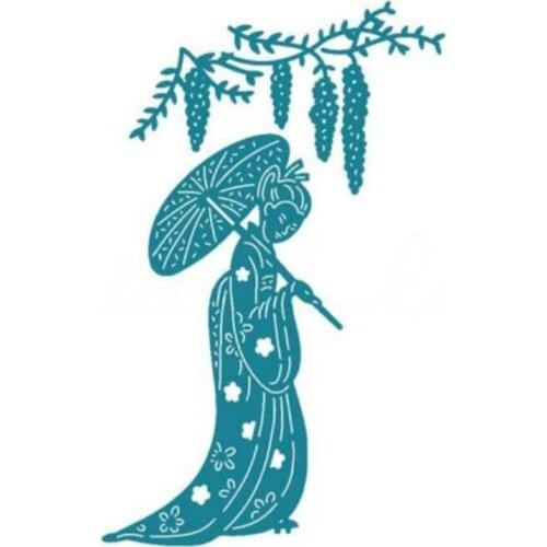 Julyarts Girl Umbrella Branch New Dies 2021 Stencil For DIY Scrapbooking Paper/Photo Cards Embossing Die