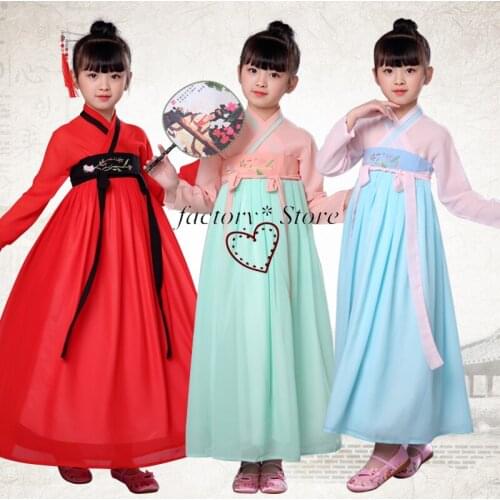 Hanbok Costume Dress Girls Tang Suit Children Costume Confucianism Skirt Fairy Skirt-Character Hanfu
