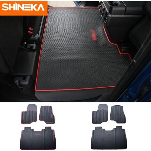 SHINEKA Foot Mats For Ford F150 2015+ Car Rubber Interior Anti-dirty Mats Foot Mat Full Set Decoration Accessories For Ford F150