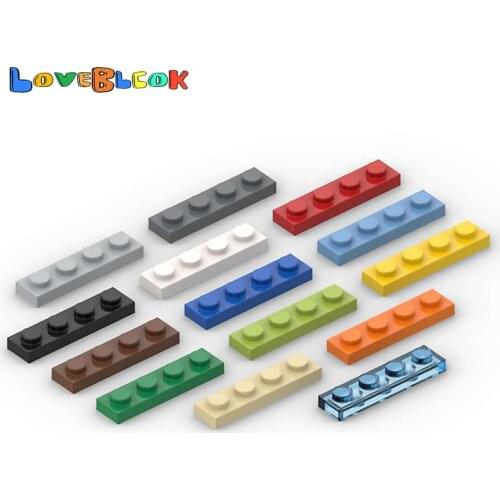 LoveBlock Plate 1x4 Building Blocks Assembles MOC Parts DIY Toys Gift Creative Educational 3710 For Kids 10pcs/Lot