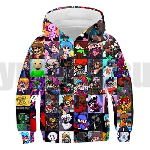 Fashion 3D Anime Game Friday Night Funkin Hoodie Harajuku Children Sweatshirt Oversize Pullover Kids Streetwear Clothes Men