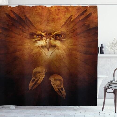 Animal Shower Curtain Set Hawk Eagle Bird Face and Claws Rustic Curtain for Bathroom Decor 12 Hooks Decorative Bath Accessory