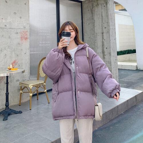 2021 New Hooded Winter Jacket Women Solid Black White Female Warm Thicken Down Jackets Loose Oversized Womens Short Parkas Coats