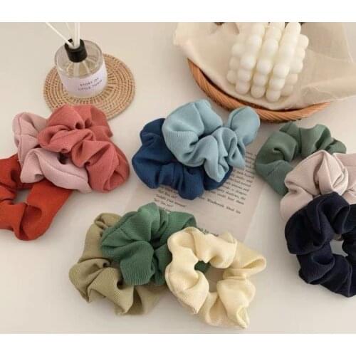 New Fashion All-match Sweet Solid Color Soft Fabric Girls Women Elastic Hair Band Hair Ropes Hair Accessories Headwear