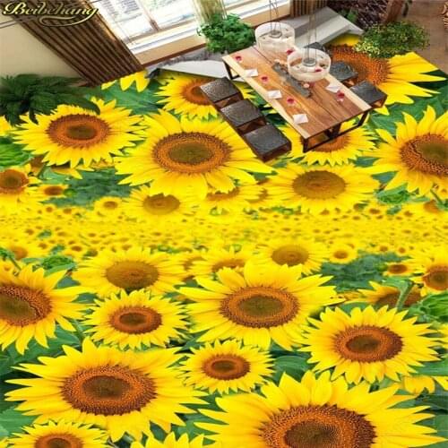 Beibehang Custom wallpaper 3D mural sun flower sunflower plant flower 3D floor wall papers home decor papel de parede wallpaper
