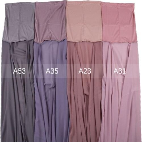 Wholesale Muslim Women Bonnet + Chiffon Shawl Head Scarf Underscarf Cap Islam Inner Scarf Headband Stretch Hijab Cover
