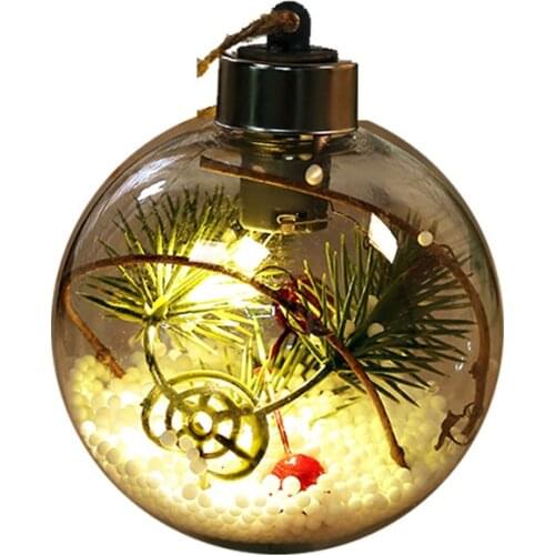 Plastic Ball Christmas Decoration Light LED Hanging Globe Light Bulb Luminous Ornament Pendant for Indoor Outdoor Christmas Tree