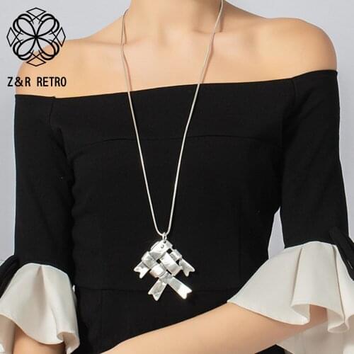 2021 Silver Color Fish Suspension Pendant Long Collar Necklace Chains Costume Body Jewelry for Wmen Aesthetic Goth Accessories