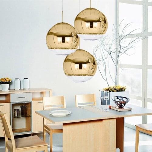 Bar Pendant Lighting Gold Glass Lamp Modern Kitchen Pendant Light Hotel Wood Lights Room Study Office Ceiling Lamp Bulb Include