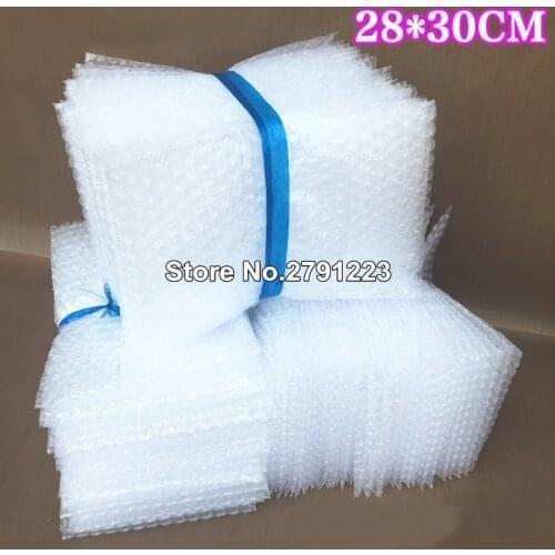 50PCS 28*30cm Plastic Wrap Envelope white Bubble packing Bags PE clear bubble bag Shockproof bag double film bubble bag