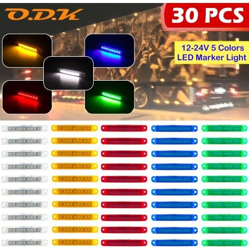 30x Warning Brake Light 9 LED Light Oval Clearance Car Bus Trailer Truck Lorry Caravan LED Side Marker Indicator Lamp 12V 24V
