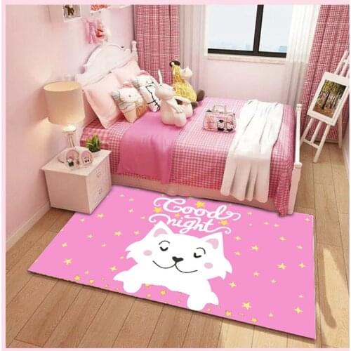 Pink Cartoon 3D Printed Child Carpets For Kids Room Play Large Area Rug For Baby Bedroom Decorate Home Game Mat Big Carpet Crawl
