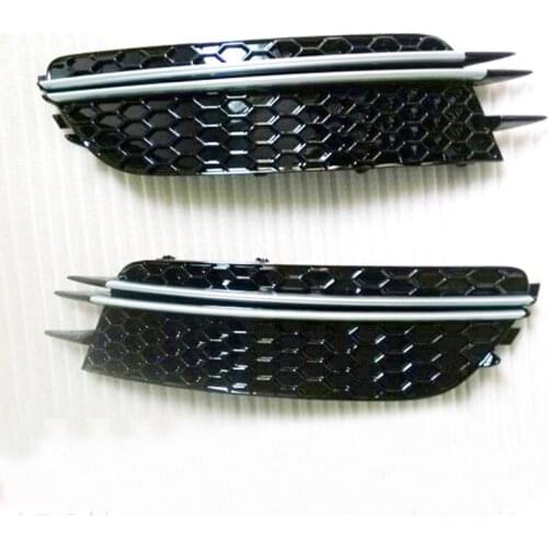 RS6 Style Front Bumper Fog Grille Light Lamp Cover for A6 C7 Sedan 2012-2015