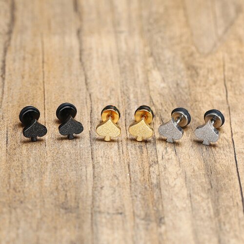 Heart Stud Earrings Stainless Steel Men Earring