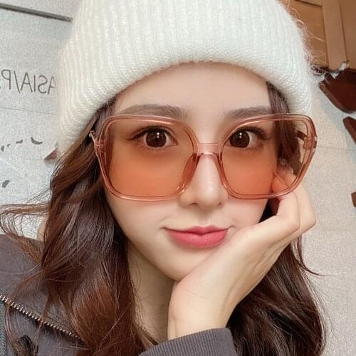 Sexy Tan Big Square Frame Sunglasses Women Men Luxury Brand Designer Gradient Sun Glasses Female Oculos De Sol Feminino UV400